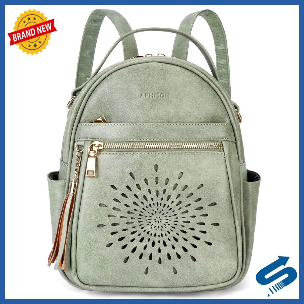 Mini Backpack Purse PU Leather Waterproof Lightweight Travel Daypack Convertible